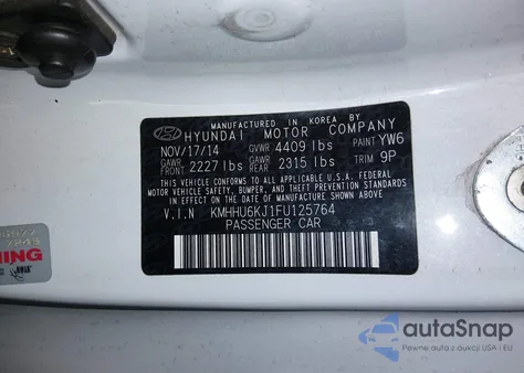 2015 Hyundai Genesis 3.8 Ultimate from USA, damaged, VIN KMHHU6KJ1FU125764